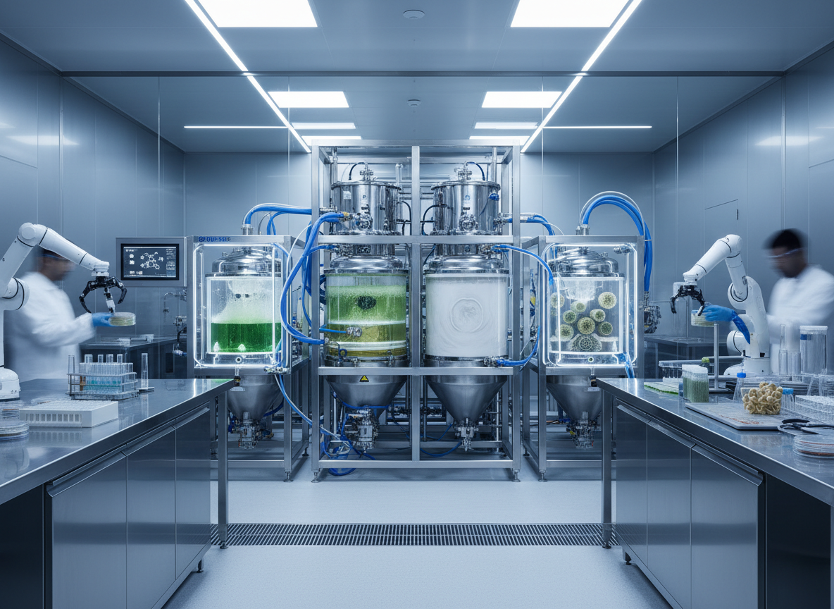 Sleek modern food laboratory equipment representing processing innovation